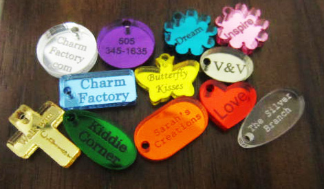 Custom Acrylic Tags, Charm Factory