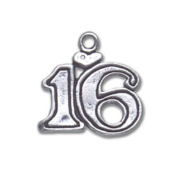 Sterling Silver 16 Charm with Heart