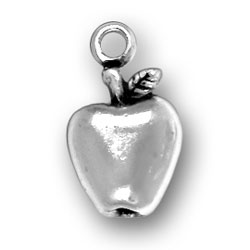 Sterling Silver Apple for the Teacher Charm