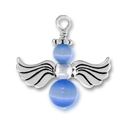 Sterling Silver Blue Angel Charm