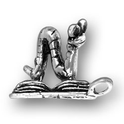 Sterling Silver Bookworm Charm