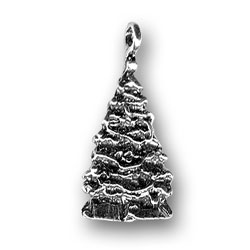 Sterling Silver Christmas Tree with Presents Charm