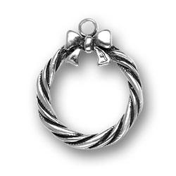 Sterling Silver Christmas Wreath Charm