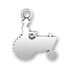 Sterling Silver Farmer and Tractor Charm