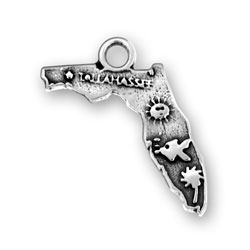 Sterling Silver Florida Map Charm