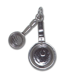 Sterling Silver Frying Pans Charm