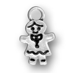 Sterling Silver Gingerbread Girl Charm