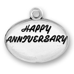 Sterling Silver Happy Anniversary Charm