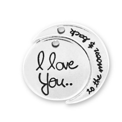 Sterling Silver I Love You to the Moon and Back Charm