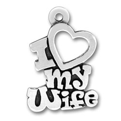 Sterling Silver I Love My Wife Charm