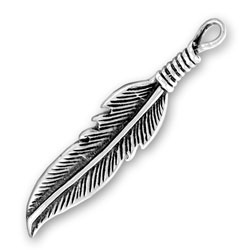 Sterling Silver Medium Feather Charm