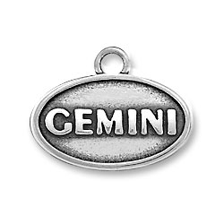 Sterling Silver Oval Gemini Charm