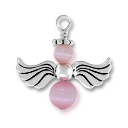 Sterling Silver Pink Angel Charm