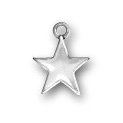 Silver Star Charms, Star Bracelet, Round Pendant, Star Pendant
