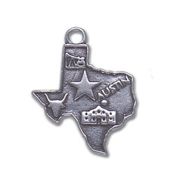 Sterling Silver State of Texas Charm