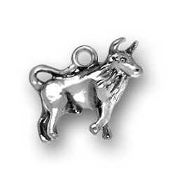 Sterling Silver Taurus Bull Charm