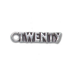 Sterling Silver Twenty Charm