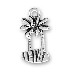 Sterling Silver Two Palm Trees Charm