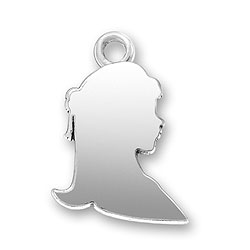 Engraved Girls Profile Personalized Charm