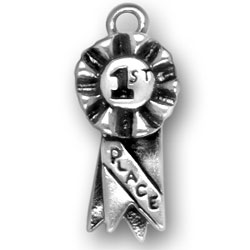 Pewter Sports 1st Place Ribbon Charm