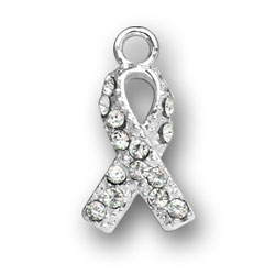 Clear Lung Cancer Awareness Ribbon Charm