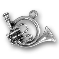 Sterling Silver French Horn Charm Jewelry Music 