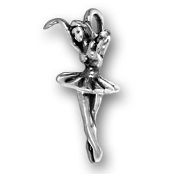 Genuine Sterling Silver ballet dancer charm pendant for european bracelet C4P 