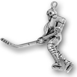 Hockey Player Charm Sterling Silver - Made in the USA Hockey Player Charm Sterling Silver - Made in the USA