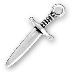 925 Sterling Silver Dagger Charm Made in USA