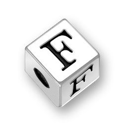 Alphabet Letter F Charm Sterling Silver - Made in the USA Alphabet Letter F Charm Sterling Silver - Made in the USA