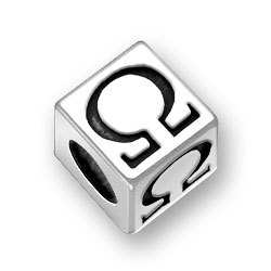 Greek Alphabet Letter Omega Charm Sterling Silver - Made in the USA Greek Alphabet Letter Omega Charm Sterling Silver - Made in the USA
