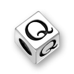 Alphabet Letter Q Charm Sterling Silver - Made in the USA Alphabet Letter Q Charm Sterling Silver - Made in the USA