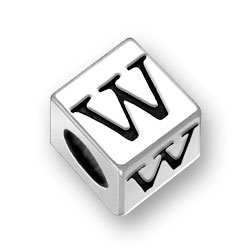 Alphabet Letter W Charm Sterling Silver - Made in the USA Alphabet Letter W Charm Sterling Silver - Made in the USA