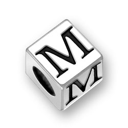 Alphabet Letter M Charm Sterling Silver - Made in the USA Alphabet Letter M Charm Sterling Silver - Made in the USA
