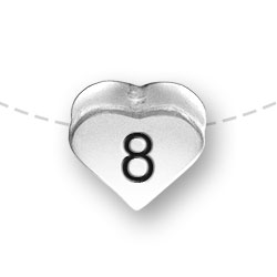 Number 8 Sterling Silver Charm