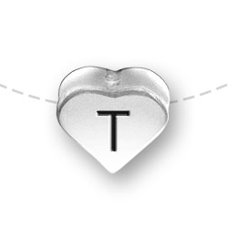 TGLS Heart Name A-Z Alphabet Letter Initial Charm Beads for Charms Bracelet & Necklace 