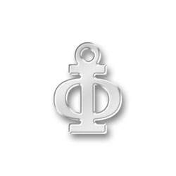 Greek Alphabet Letter Phi Charm Sterling Silver - Made in the USA Greek Alphabet Letter Phi Charm Sterling Silver - Made in the USA