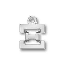 Greek Alphabet Letter Xi Charm Sterling Silver - Made in the USA Greek Alphabet Letter Xi Charm Sterling Silver - Made in the USA