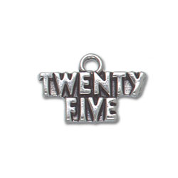 Sterling Silver Twenty Five Charm