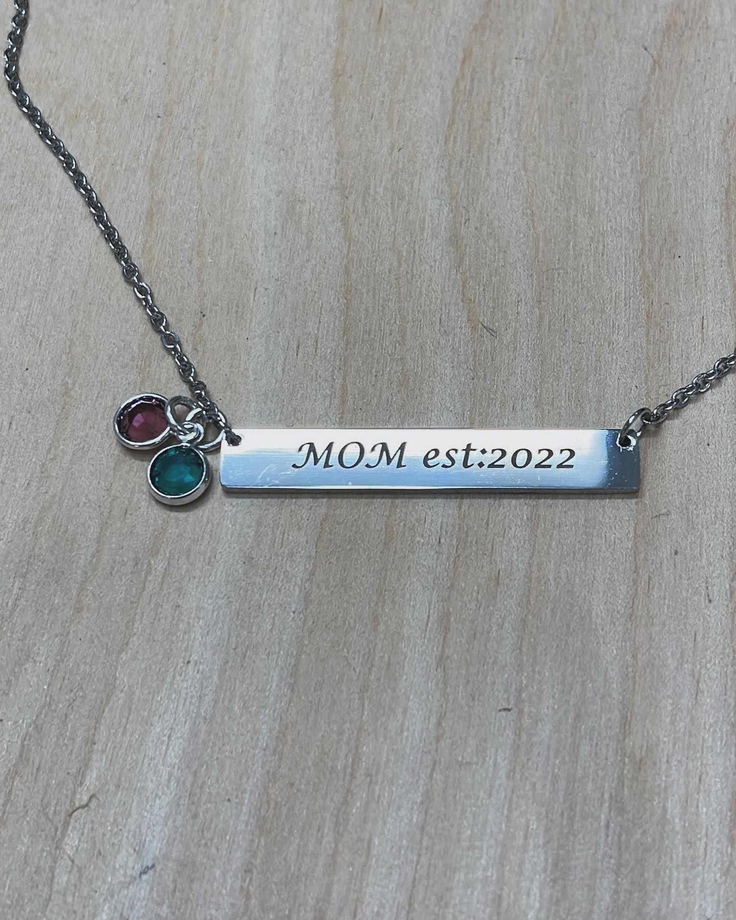 Stainless steel bar necklace discount