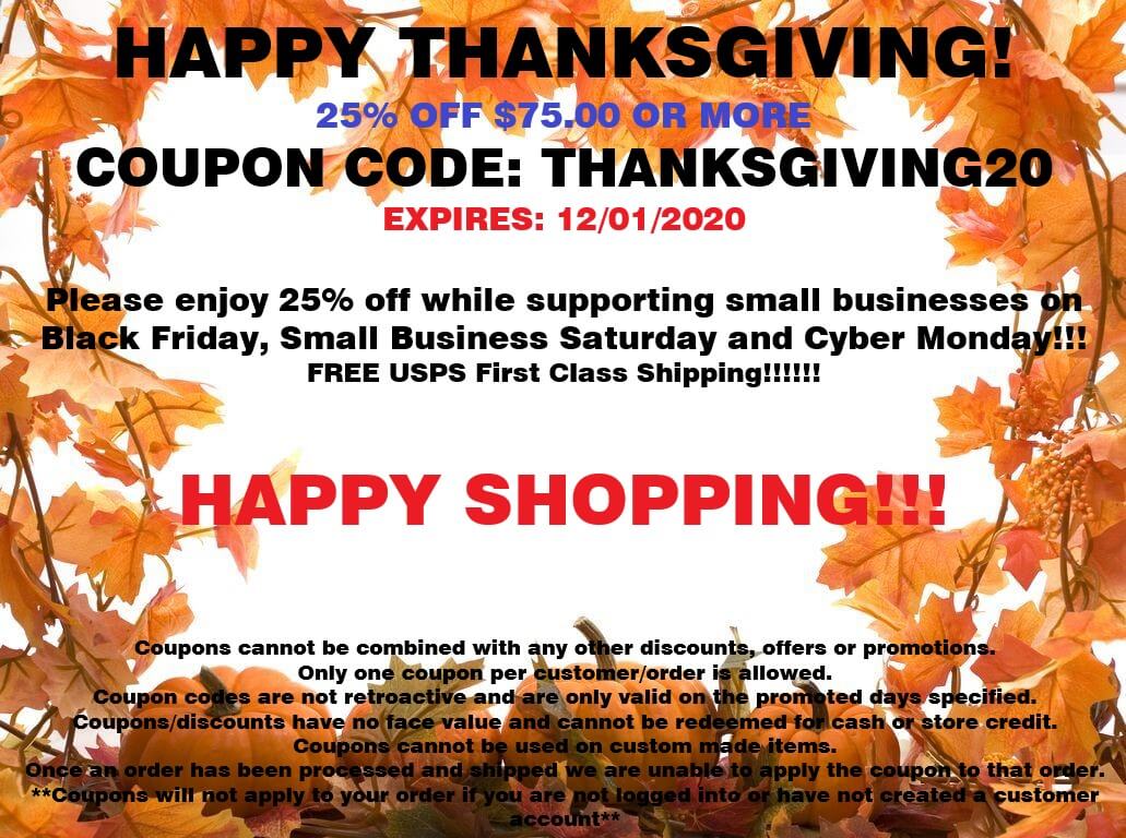 Thanks Giving Coupon: THANKSGIVING20